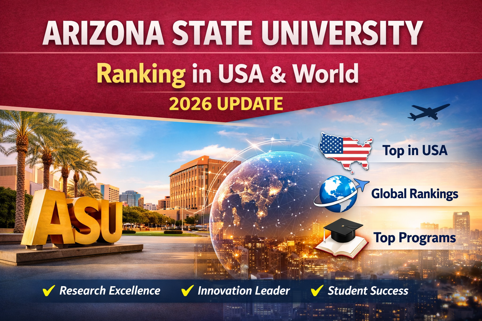 Arizona State University Ranking in USA and World 2026 Update